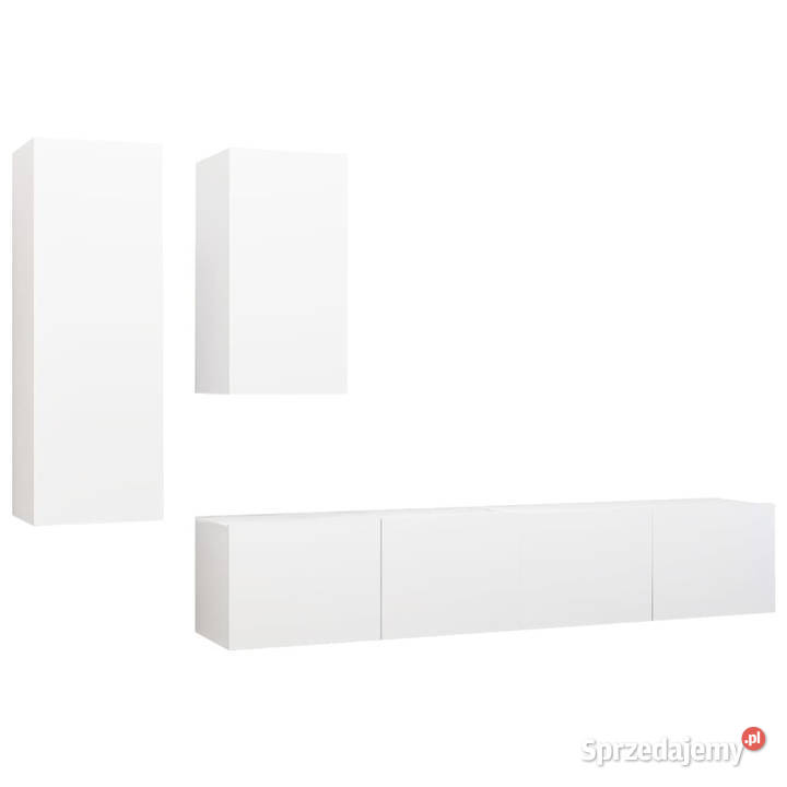 4cz zestaw szafek TV biały materiał