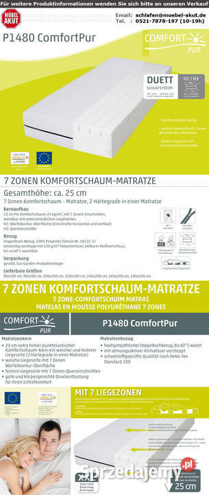 25 materac 100x200 Comfortpur P1480 H2 H3 200cm Gaszowice
