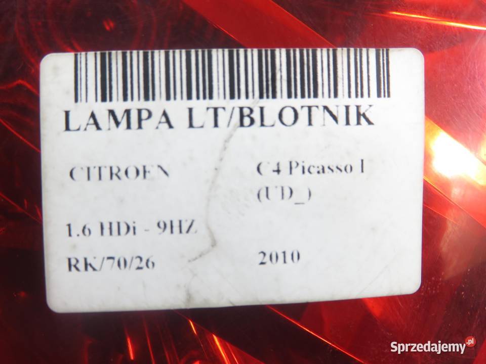 LAMPA LEWA TYLNA CITROEN C4 Picasso I UD osobowe sprzedam