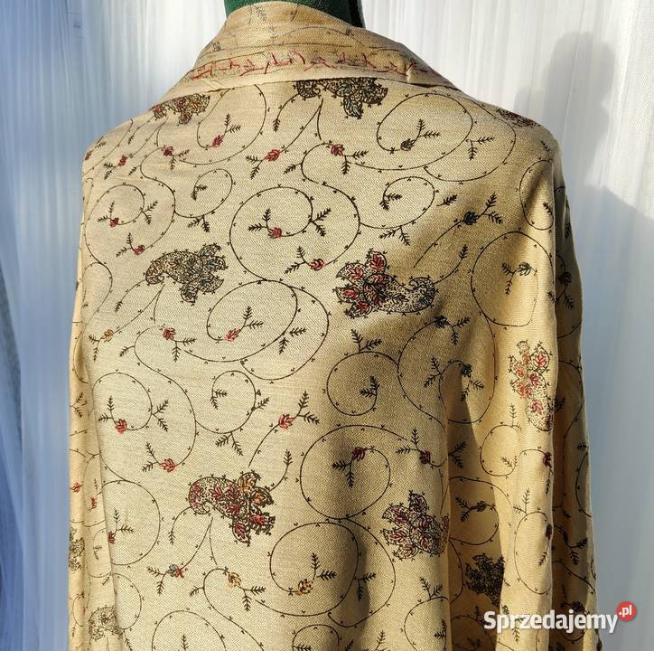 Duży szal orientalny Indie haftowany haft Szczecin