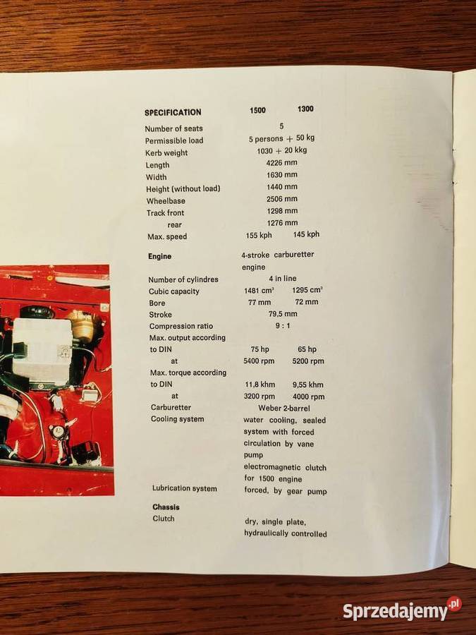 Prospekt folder broszura Polski Fiat 125p opolskie Głuchołazy