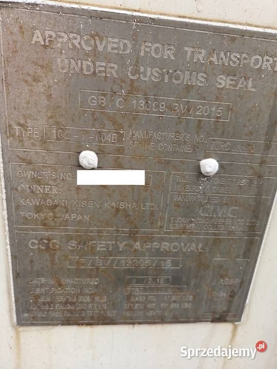 Kontener chłodniczy 6 metrowy 2015 pomorskie Gdynia