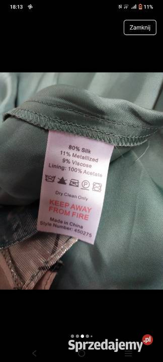 Jedwabna długa wieczorowa suknia z wysokim Gliwice sprzedam