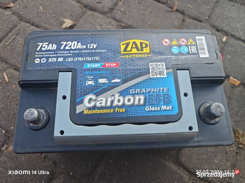 Akumulator EFB ZAP carbon 75AH 720a start stop Szczecinek