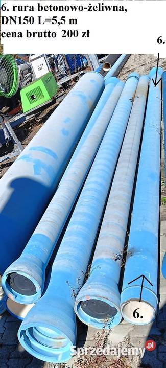 Sprzedaż rury żeliwnobetonowe DN150 DN200 DN500 Maniowy