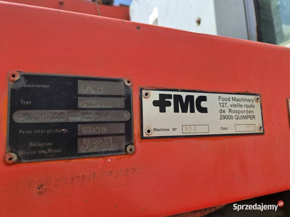 Kombajn do zbioru fasoli szparagowej FMC BH7100 Stare Sioło sprzedam