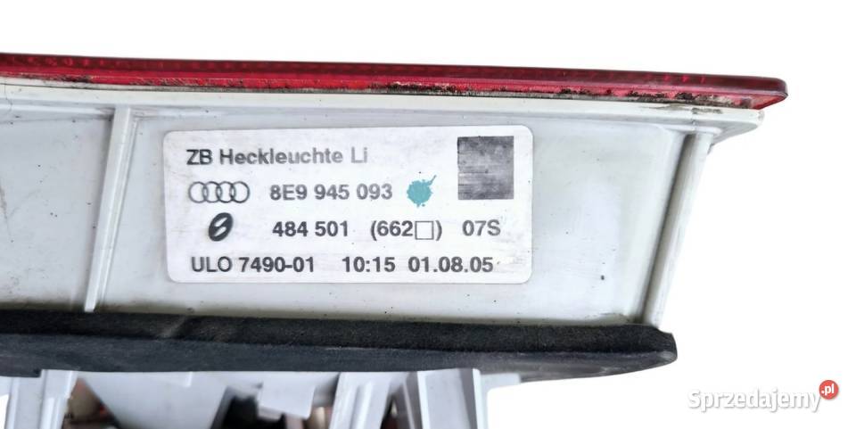 LAMPA TYŁ LEWY TYLNA LEWA W KLAPĘ AUDI A4 B7 lewe świętokrzyskie Działoszyce