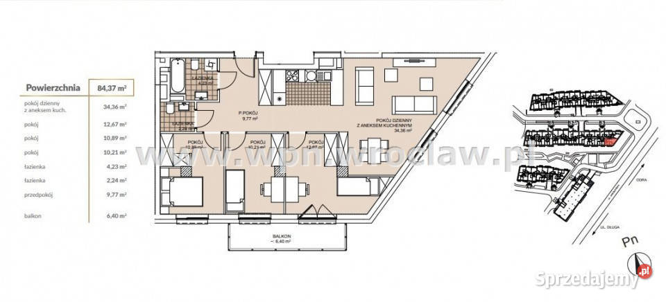 Mieszkanie na sprzedaż 844m2 4 pokoje Wrocław apartamentowiec