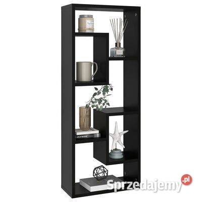 vidaXL Półka ścienna czarna 36x16x90 materiał mazowieckie
