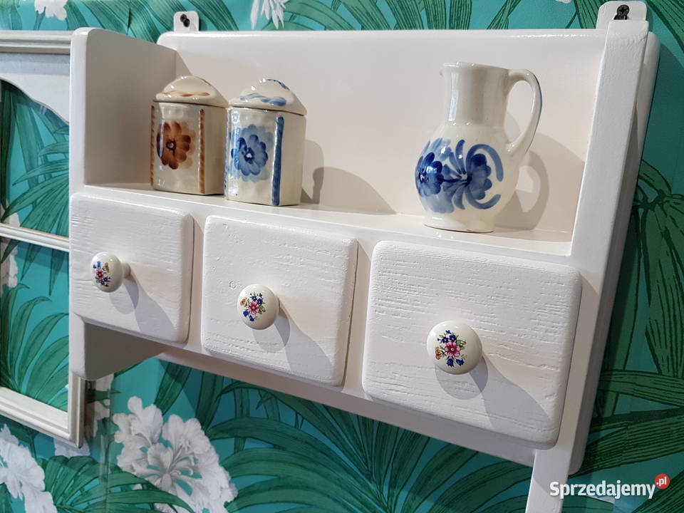 Stara szafka półka z szufladkami renowacji Trzebinia