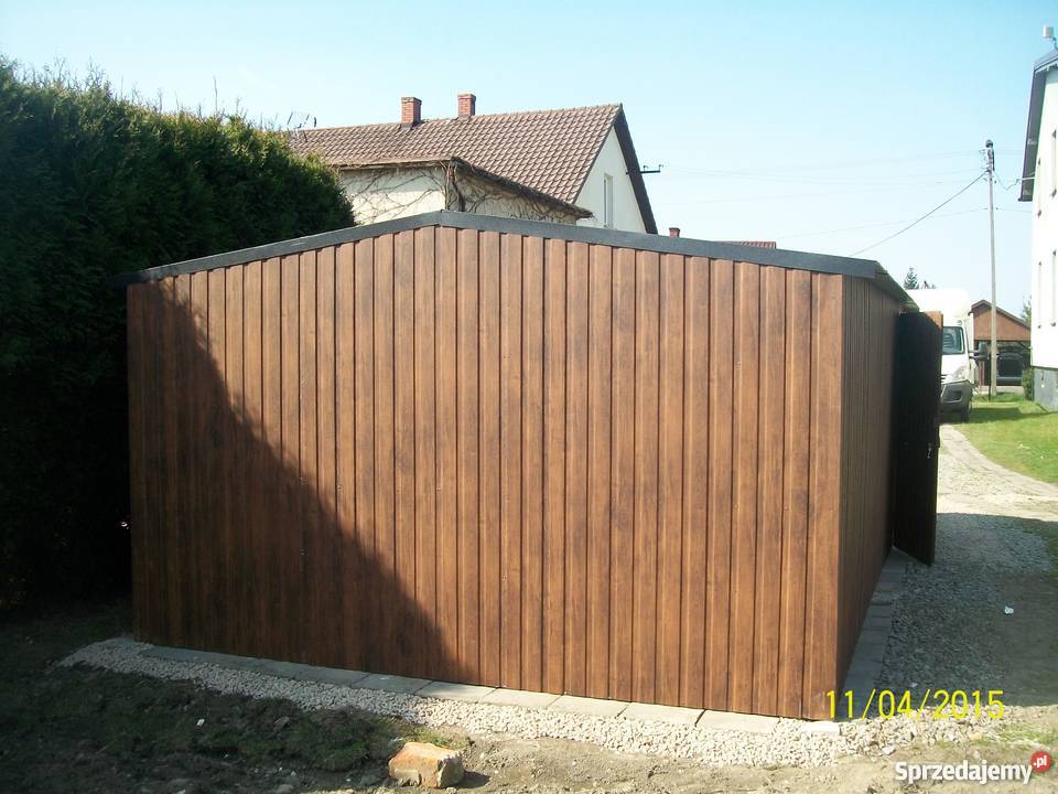 garaż blaszany 6x4 4x6 orzech złoty dąb Limanowa sprzedam