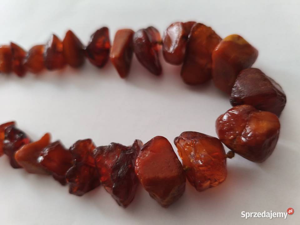 Naszyjnik bursztyn surowy Vintage Białystok sprzedam
