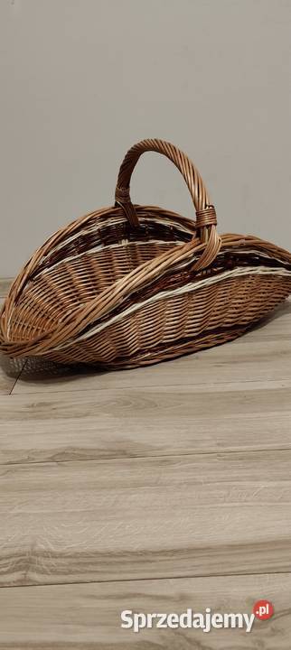Duży kosz wiklinowy na drewno XXL