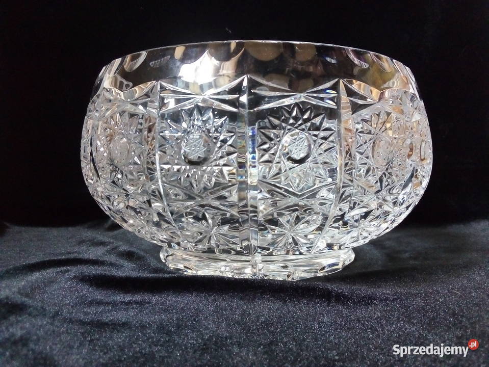 duża kryształowa misa vintage PRL Częstochowa