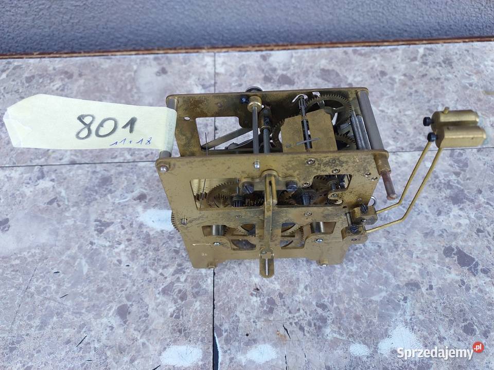 801 Mechanizm starego zegara ściennego Muhlheim Antyki Tczew