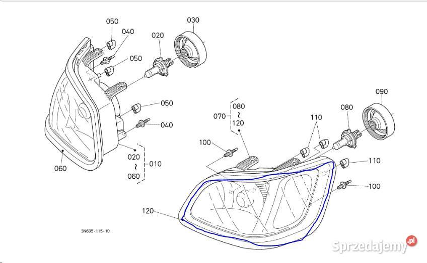 Ramka lampy lewa M108 Kobylnica sprzedam