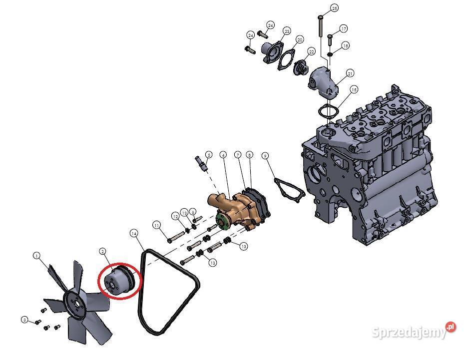 Koło pasowe pompy wody Mitsubishi VST MT224 Tajęcina