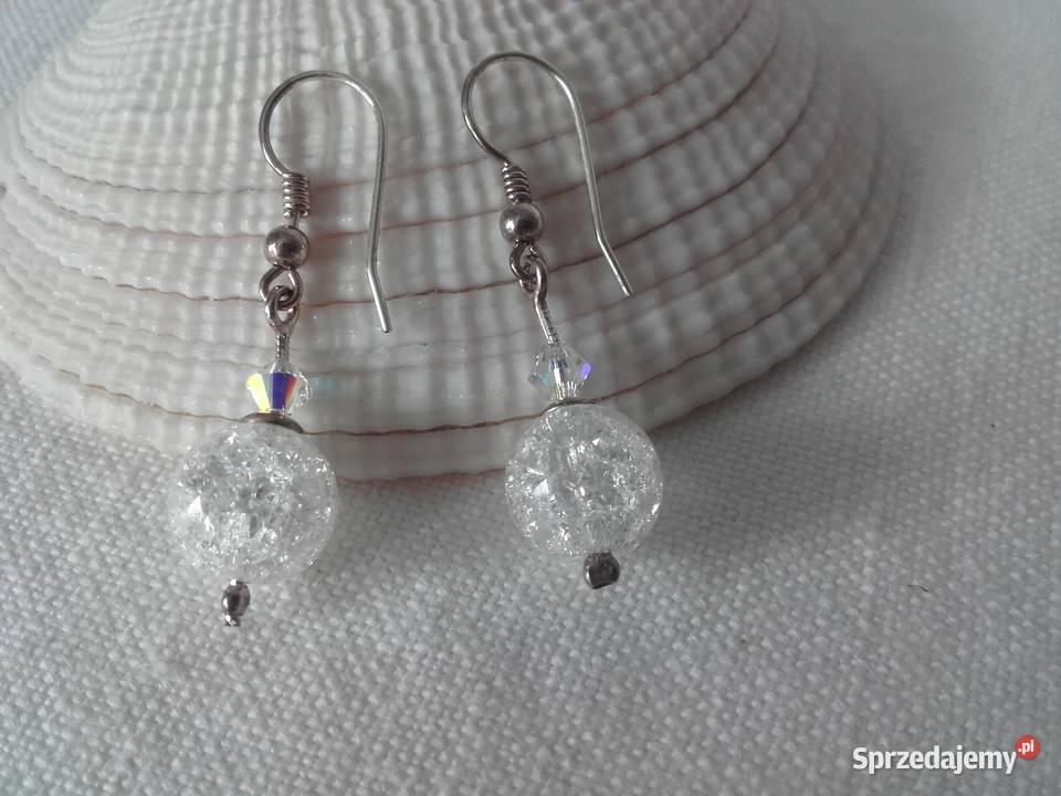 Kolczyki srebro kwarc lodowy Warszawa