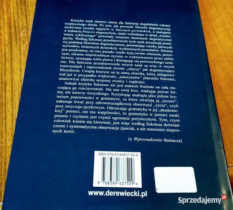 Przeciw uczonym Adversus mathematicos IVI Gdańsk