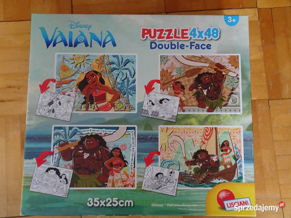 Vaiana puzzle dwustronne 4 x 48 elementów