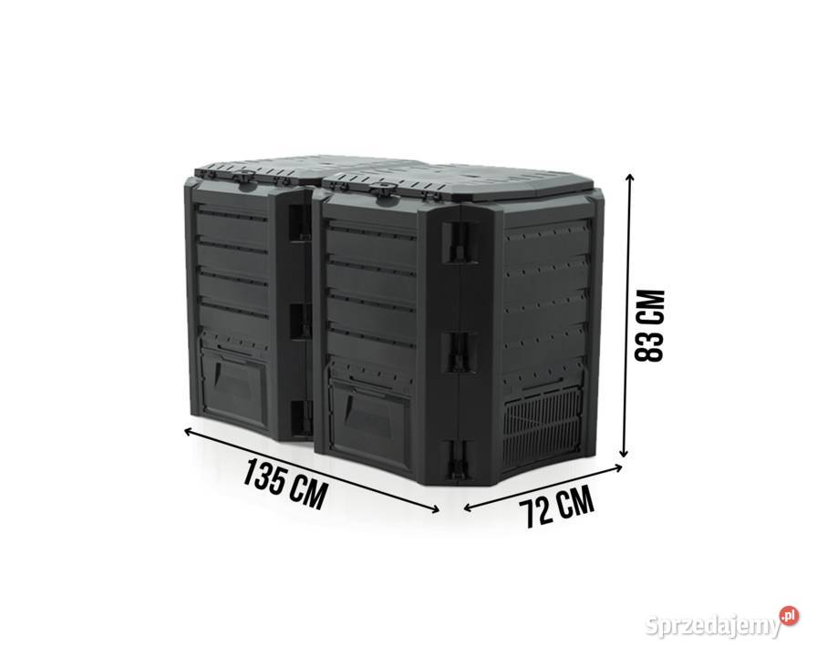 Kompostownik modułowy 2 Komorowy Czarny 800 L Gdańsk