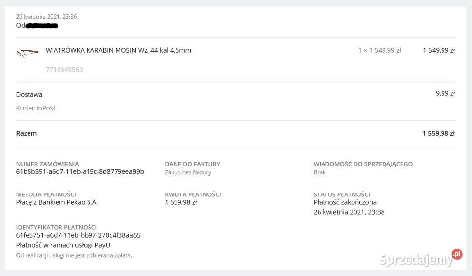 Wiatrówka Wingun Mosin Nagant podkarpackie Ustrzyki Dolne