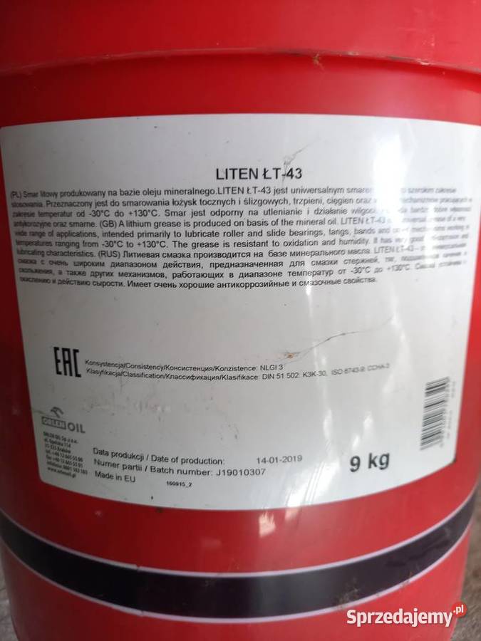 Olej hydrauliczny LHL 46 smar liten łt 43 Gilowice
