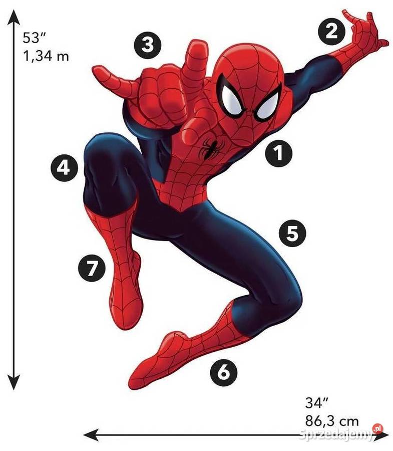 Spiderman Naklejki Winylowe na Ścianę Dekoracja Dekoracje i ozdoby Mogilany