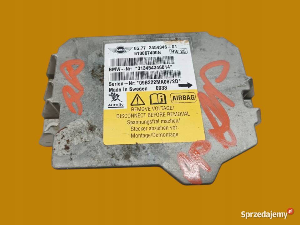 SENSOR AIRBAG 3454346 Mini One II 20062013 Rok produkcji 2009
