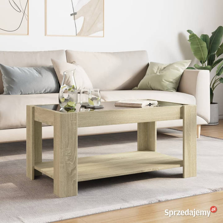 Stolik kawowy z LED dąb sonoma 93x53x45 WM847555 Warszawa sprzedam