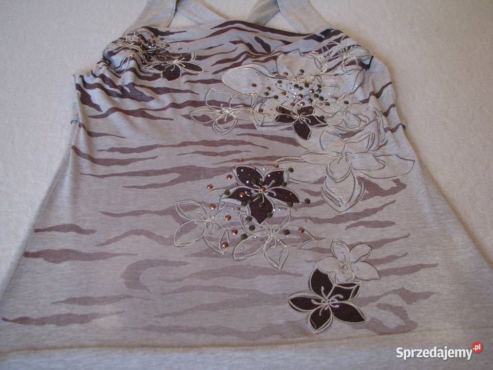 Elegancka koszulka bluzka na szelkach M cekinki Brzegi