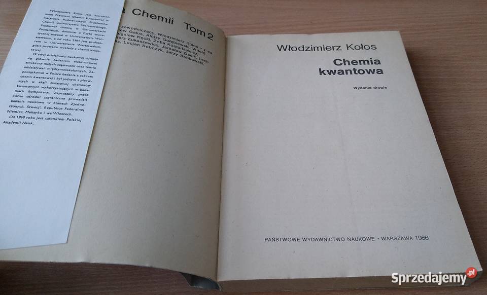 Chemia kwantowa Włodzimierz Kołos Biblioteka Książki naukowe i popularnonaukowe