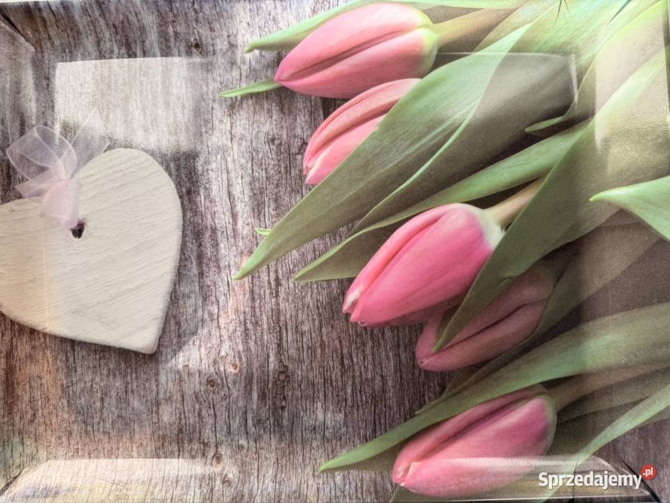 Dekoracyjna Taca Prostokątna Patera Tulipany Czerwionka-Leszczyny