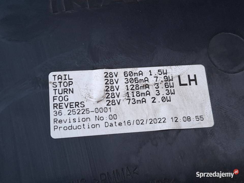 MAN LIONS COACH LAMPA LEWY TYŁ LEWA TYLNA Bieleń