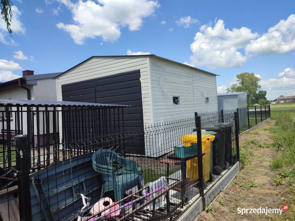 Biały Garaż Blaszany 4x6m Dwuspadowy z Montażem Sprzedaż sprzedam