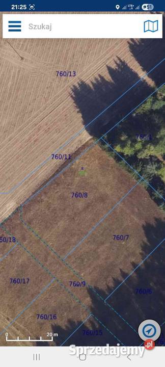 Działka budowlana w otulinie lasu 1382 m2 Bysław