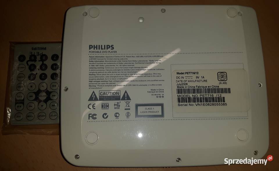 Przenośny odtwarzacz DVD PHILIPS PET716 Philips Lutomiersk