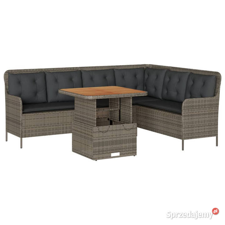 2częściowa sofa ogrodowa z poduszkami szara mazowieckie Warszawa