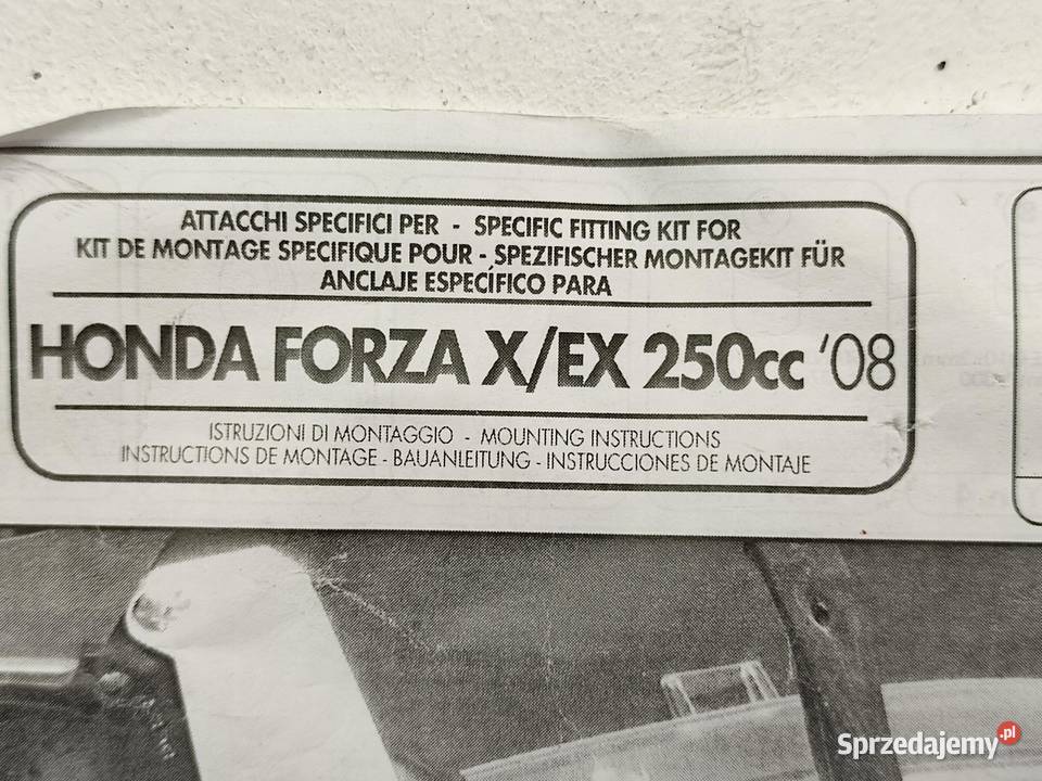 STELAŻ MOCOWANIE SZYBY HONDA FORZA 250 X EX 2008 osobowe lubelskie sprzedam