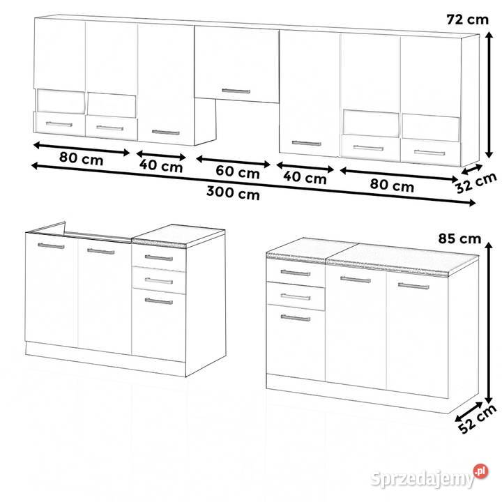 Meble Kuchenne Biało Szare Elio 30m Nowoczesny Elbląg
