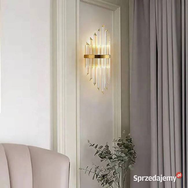 Kinkiet LUCY Kryształowy Złoty Lampa Ścienna Warszawa