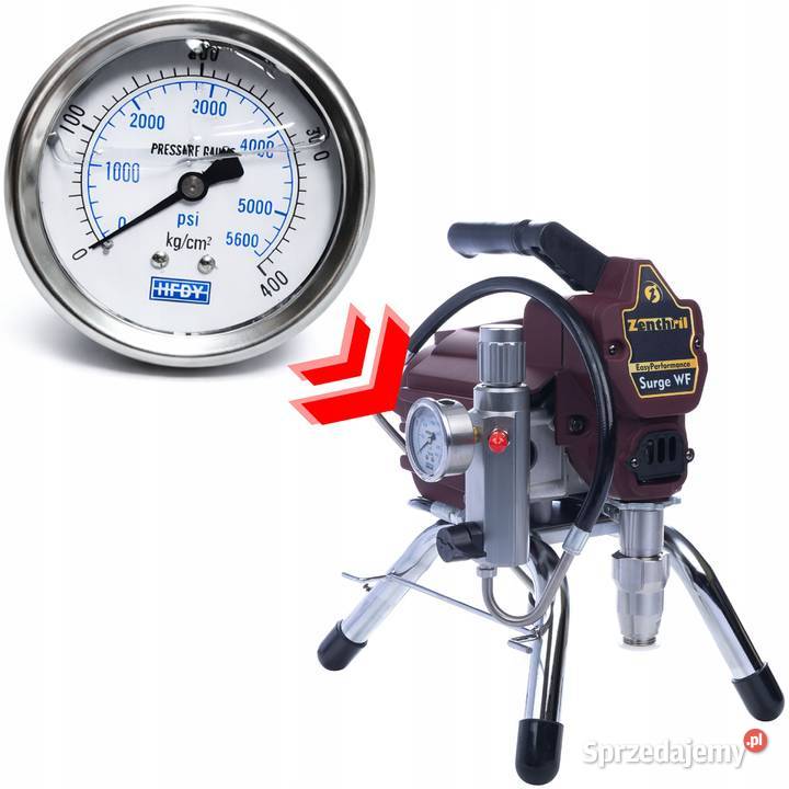 Manometr Surge Gauge Pro 400 5600 PSI Gwint 14 Ludźmierz