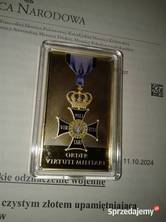 order VIRTUTI MILITARIsztaba plater złotem Skiereszewo sprzedam