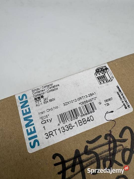 Siemens 3RT13361BB40 Stycznik 60A Warszawa