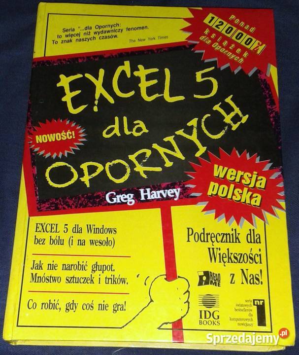 Excel 5 opornych Greg Harvey Rok wydania 1994 Chełm