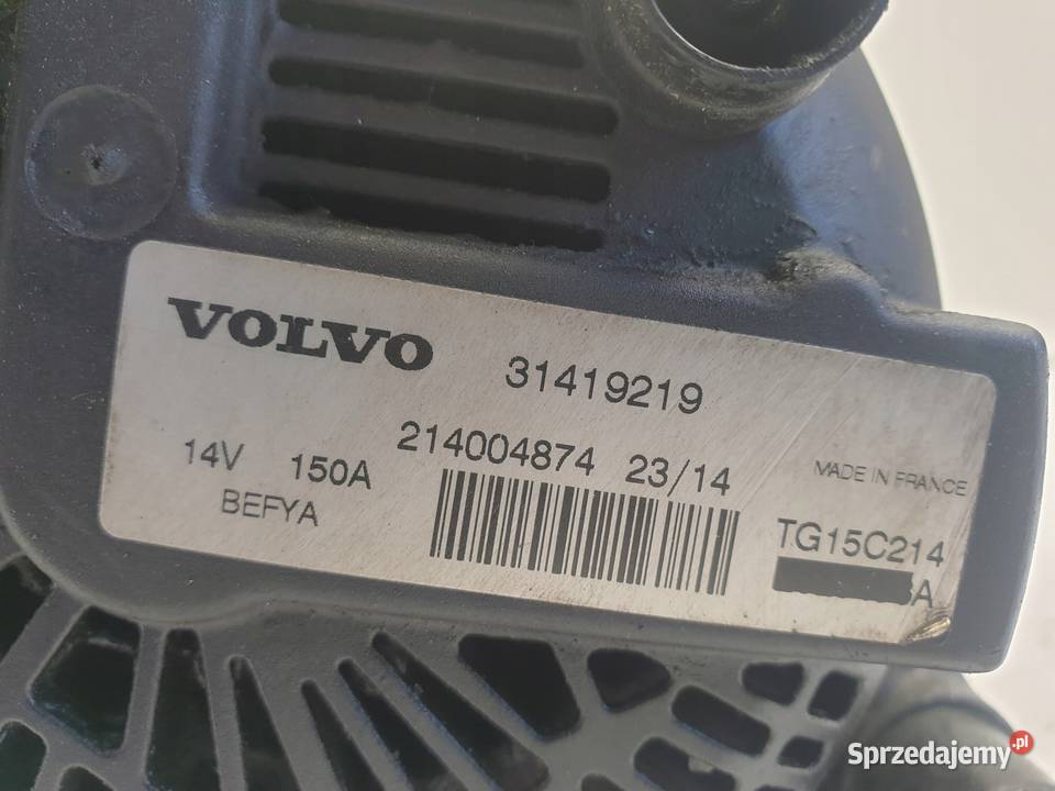 ALTERNATOR Volvo V40 II 16 D2 150A 31419219 Układ elektryczny silnika Chełm