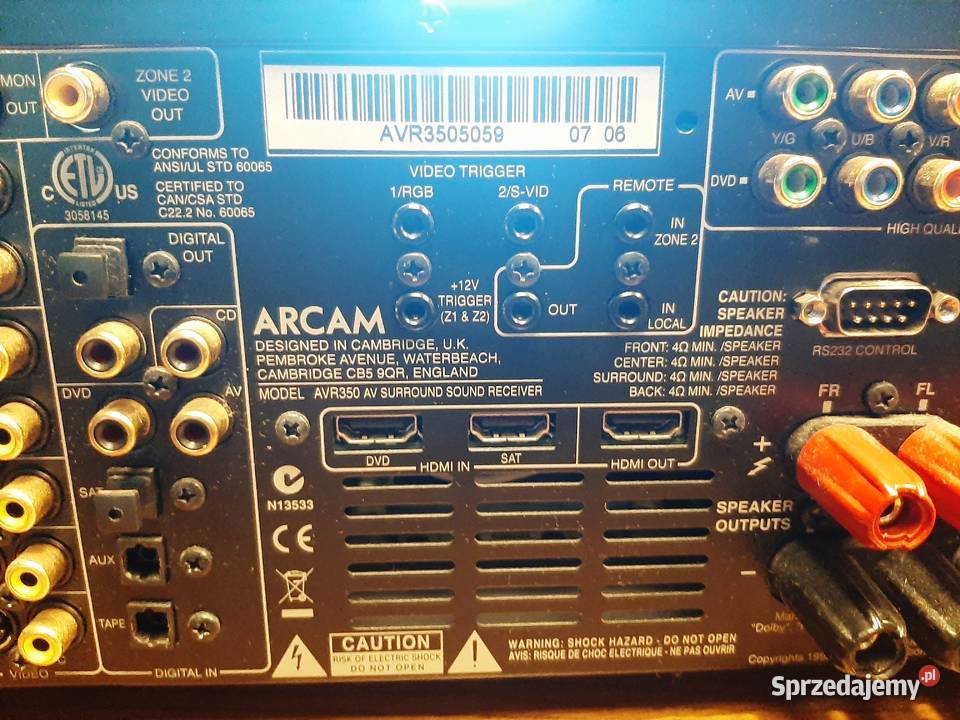 Amplituner kina domowego ARCAM AVR350