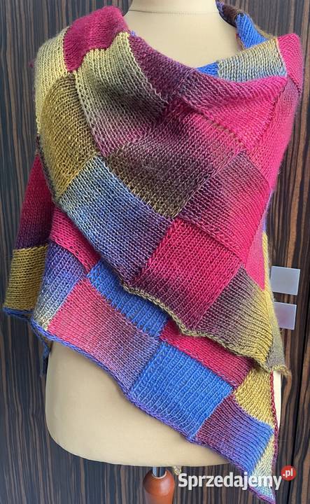 Chusta entrelak robiona na drutac Sokółka