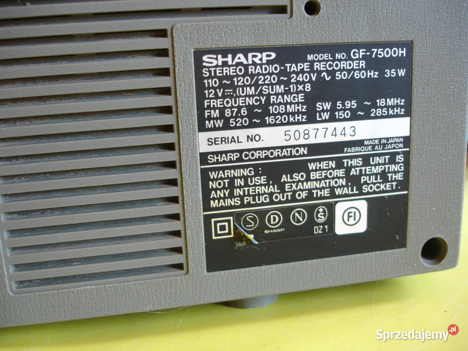 Radiomagnetofon SHARP GF7500 Zielona Góra