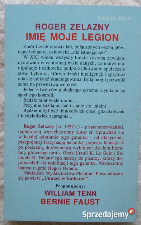 Imię moje Legion Roger Zelazny mazowieckie Warszawa